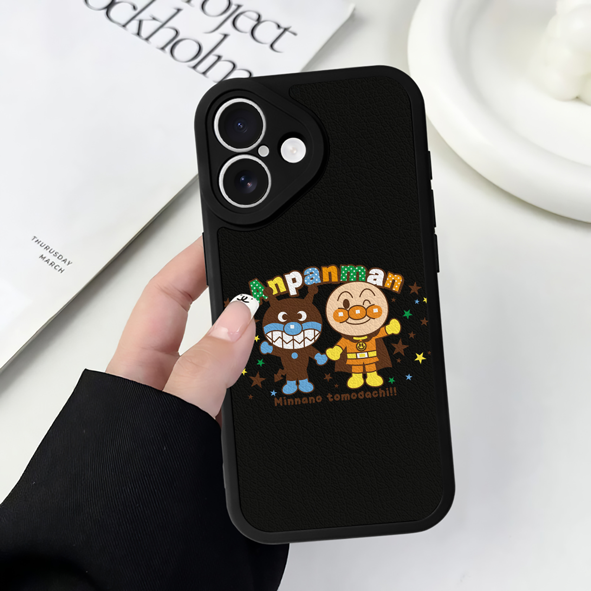 （画像用） アンパンマン Anpanman 【iPhone 16シリーズ対応】シリコンスマホケース（レザー調） 材質：シリコン